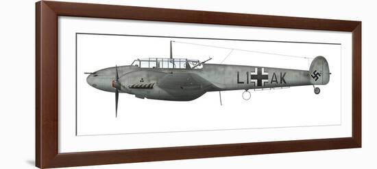 Illustration of a Messerschmitt Bf-110C of the German Air Force-Stocktrek Images-Framed Art Print