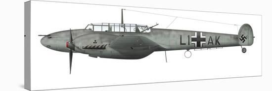 Illustration of a Messerschmitt Bf-110C of the German Air Force-Stocktrek Images-Stretched Canvas