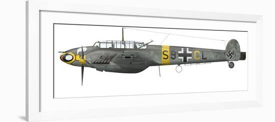 Illustration of a Messerschmitt Bf-110D of the German Air Force-Stocktrek Images-Framed Premium Giclee Print