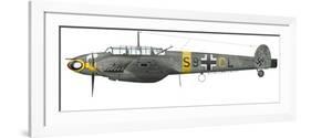 Illustration of a Messerschmitt Bf-110D of the German Air Force-Stocktrek Images-Framed Premium Giclee Print