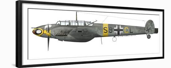 Illustration of a Messerschmitt Bf-110D of the German Air Force-Stocktrek Images-Framed Premium Giclee Print