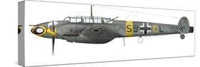 Illustration of a Messerschmitt Bf-110D of the German Air Force-Stocktrek Images-Stretched Canvas