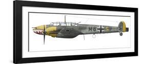 Illustration of a Messerschmitt Bf-110D of the German Air Force-Stocktrek Images-Framed Art Print