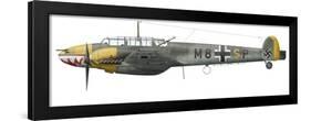 Illustration of a Messerschmitt Bf-110D of the German Air Force-Stocktrek Images-Framed Art Print