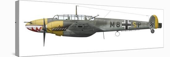 Illustration of a Messerschmitt Bf-110D of the German Air Force-Stocktrek Images-Stretched Canvas