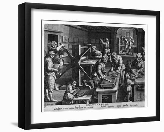Illustration of a Printing Shop-Johannes Stradanus-Framed Giclee Print