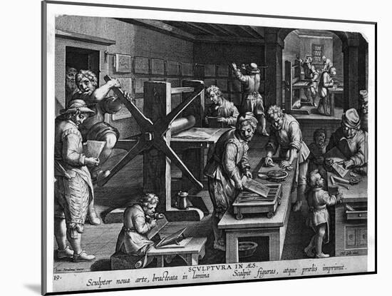 Illustration of a Printing Shop-Johannes Stradanus-Mounted Giclee Print
