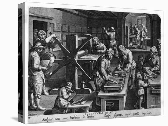 Illustration of a Printing Shop-Johannes Stradanus-Stretched Canvas