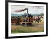 Illustration of a Race Between a Locomotive and a Horse-Drawn Car-null-Framed Giclee Print