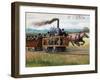 Illustration of a Race Between a Locomotive and a Horse-Drawn Car-null-Framed Giclee Print