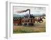 Illustration of a Race Between a Locomotive and a Horse-Drawn Car-null-Framed Giclee Print