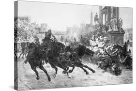 Illustration of a Roman Chariot Race-Bettmann-Stretched Canvas