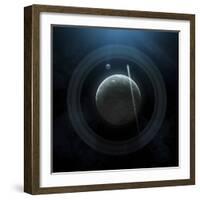 Illustration of a Simple Planet and its Ring System-Stocktrek Images-Framed Photographic Print