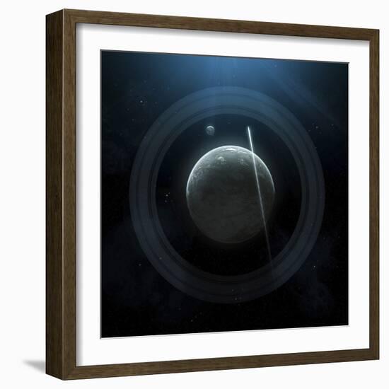 Illustration of a Simple Planet and its Ring System-Stocktrek Images-Framed Photographic Print