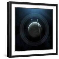 Illustration of a Simple Planet and its Ring System-Stocktrek Images-Framed Photographic Print