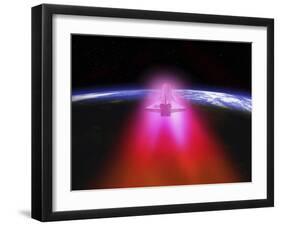 Illustration of a Space Shuttle Re-Entering the Earth's Atmosphere-Stocktrek Images-Framed Photographic Print