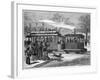 Illustration of a Steam Tramway in Paris in 1876-Stefano Bianchetti-Framed Giclee Print