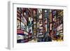 Illustration of a Street in New York City-isaxar-Framed Premium Giclee Print