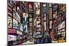 Illustration of a Street in New York City-isaxar-Mounted Premium Giclee Print