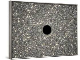 Illustration of a Supermassive Black Hole in the Middle of a Dense Galaxy-null-Framed Art Print