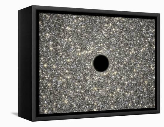 Illustration of a Supermassive Black Hole in the Middle of a Dense Galaxy-null-Framed Stretched Canvas