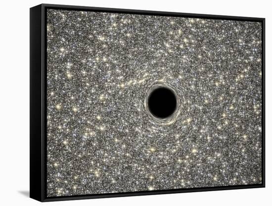 Illustration of a Supermassive Black Hole in the Middle of a Dense Galaxy-null-Framed Stretched Canvas
