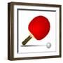 Illustration Of A Tabletennis Bat With Ball-unkreatives-Framed Art Print