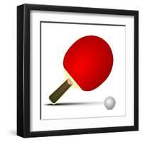 Illustration Of A Tabletennis Bat With Ball-unkreatives-Framed Art Print