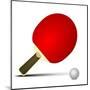 Illustration Of A Tabletennis Bat With Ball-unkreatives-Mounted Art Print