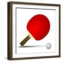 Illustration Of A Tabletennis Bat With Ball-unkreatives-Framed Art Print