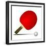 Illustration Of A Tabletennis Bat With Ball-unkreatives-Framed Art Print