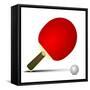 Illustration Of A Tabletennis Bat With Ball-unkreatives-Framed Stretched Canvas