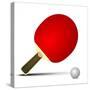 Illustration Of A Tabletennis Bat With Ball-unkreatives-Stretched Canvas