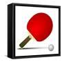 Illustration Of A Tabletennis Bat With Ball-unkreatives-Framed Stretched Canvas
