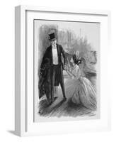 Illustration of a Woman Begging on Her Knees-Paul Hiriat-Framed Giclee Print