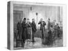 Illustration of Alexander Graham Bell Using Telephone-null-Stretched Canvas
