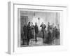 Illustration of Alexander Graham Bell Using Telephone-null-Framed Giclee Print