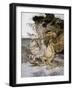 Illustration of Alice Sitting Down Next to Two Creatures by Arthur Rackham-Stapleton Collection-Framed Giclee Print