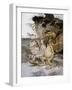 Illustration of Alice Sitting Down Next to Two Creatures by Arthur Rackham-Stapleton Collection-Framed Giclee Print