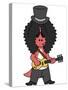 Illustration of An Allosaurus Guitar Playing Dressed Like Slash-Stocktrek Images-Stretched Canvas