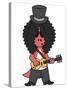 Illustration of An Allosaurus Guitar Playing Dressed Like Slash-Stocktrek Images-Stretched Canvas