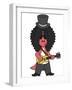 Illustration of An Allosaurus Guitar Playing Dressed Like Slash-Stocktrek Images-Framed Photographic Print