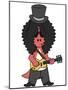 Illustration of An Allosaurus Guitar Playing Dressed Like Slash-Stocktrek Images-Mounted Photographic Print