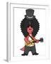 Illustration of An Allosaurus Guitar Playing Dressed Like Slash-Stocktrek Images-Framed Photographic Print