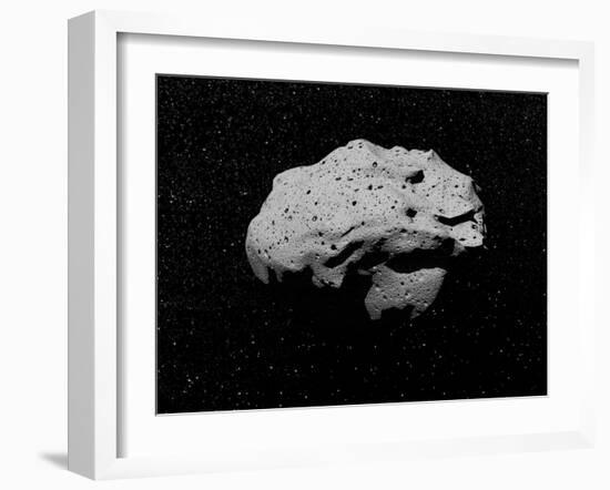 Illustration of an Asteroid in Outer Space-null-Framed Art Print