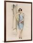 Illustration of an Attractive Flapper Girl Admiring Herself in the Mirror-null-Framed Art Print