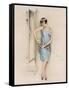 Illustration of an Attractive Flapper Girl Admiring Herself in the Mirror-null-Framed Stretched Canvas