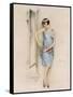 Illustration of an Attractive Flapper Girl Admiring Herself in the Mirror-null-Framed Stretched Canvas