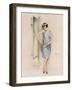 Illustration of an Attractive Flapper Girl Admiring Herself in the Mirror-null-Framed Art Print