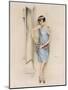 Illustration of an Attractive Flapper Girl Admiring Herself in the Mirror-null-Mounted Art Print